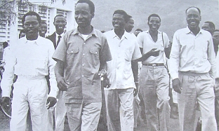 Elected TANU leaders after the announcement of landslide victory 1958