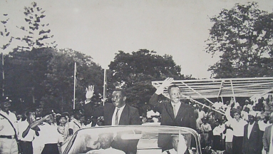 J.K. Nyerere and A.A. Karume on union day 1964
