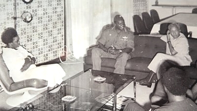 Late Mwalimu J.K .Nyerere and Dictator Idd Amini Dada of Uganda during their life time