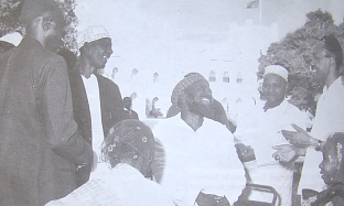Nyerere with elders on independence at the state house 1961