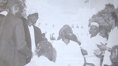 Nyerere with elders on independence at the state house 1961