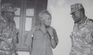 Nyerere with his generals on Amini of Uganda invasion to Tanzania, November 1978